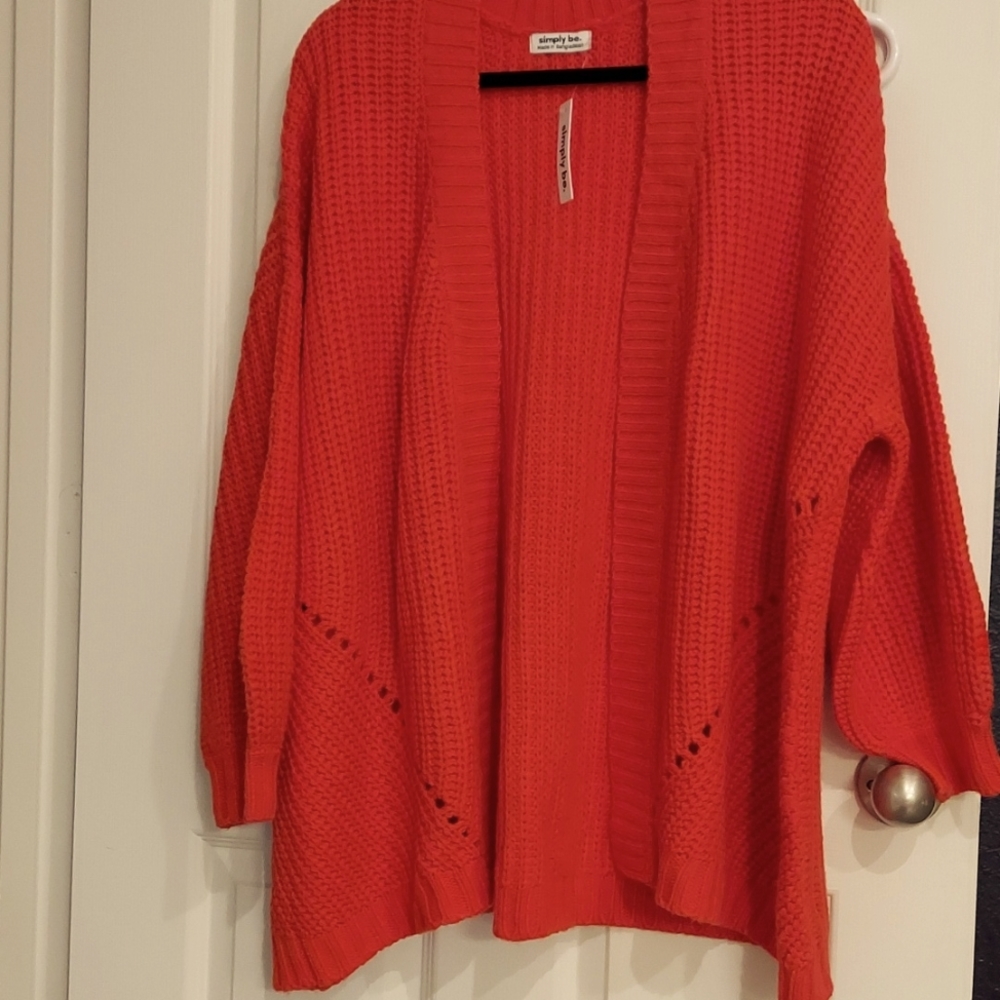 New Beautiful Orange Dropped Sleeve Shrug